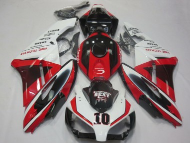 Best 2004-2005 Honda CBR1000RR Motorcycle Fairings - White Red Glossy Black Sexy VIBE TECH UK