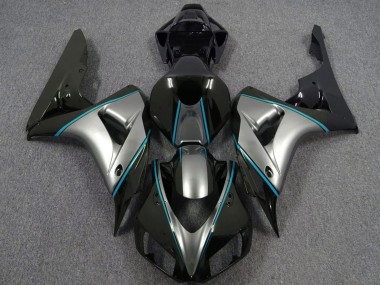 Best 2006-2007 Honda CBR1000RR Motorcycle Fairings - Silver Blue Glossy Black Pinstripe UK