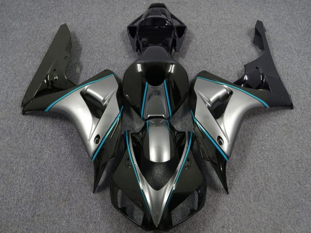 2006-2007 Honda CBR1000RR Motorcycle Fairings - Silver Blue Glossy Black Pinstripe UK