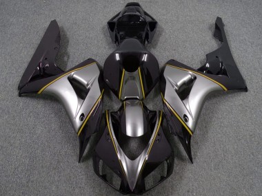 Best 2006-2007 Honda CBR1000RR Motorcycle Fairings - Silver Yellow Glossy Black Pinstripe UK
