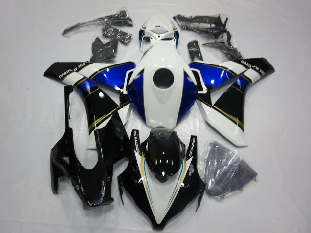 2008-2011 Honda CBR1000RR Motorcycle Fairings - White Blue Gold Glossy Black UK