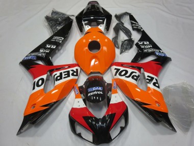 Best 2006-2007 Honda CBR1000RR Motorcycle Fairings - Orange White Red Glossy Black Repsol UK
