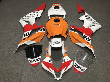 Best 2007-2008 Honda CBR600RR Motorcycle Fairing - Orange White Red Glossy Black Repsol Style UK