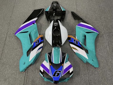 Best 2004-2005 Honda CBR1000RR Motorcycle Fairings - White Teal Blue Purple Black 6 UK