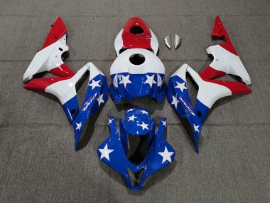 Best 2007-2008 Honda CBR600RR Motorcycle Fairings - White Blue Red American Flag UK