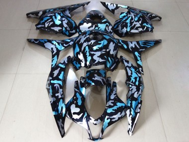 Best 2009-2012 Honda CBR600RR Motorcycle Fairings - White Blue Camouflage UK