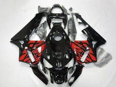 Best 2005-2006 Honda CBR600RR Motorcycle Fairings - Glossy Black and Tribal Red UK