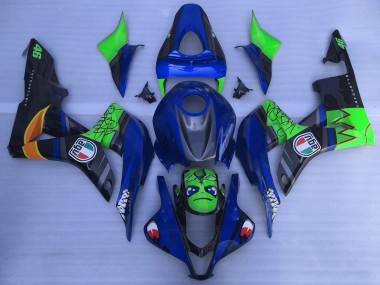 Best 2007-2008 Honda CBR600RR Motorcycle Fairings - Blue Green Glossy Black Shark UK