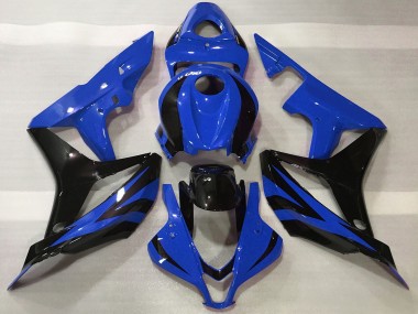 Best 2007-2008 Honda CBR600RR Motorcycle Fairings - Blue Glossy Black OEM Style UK