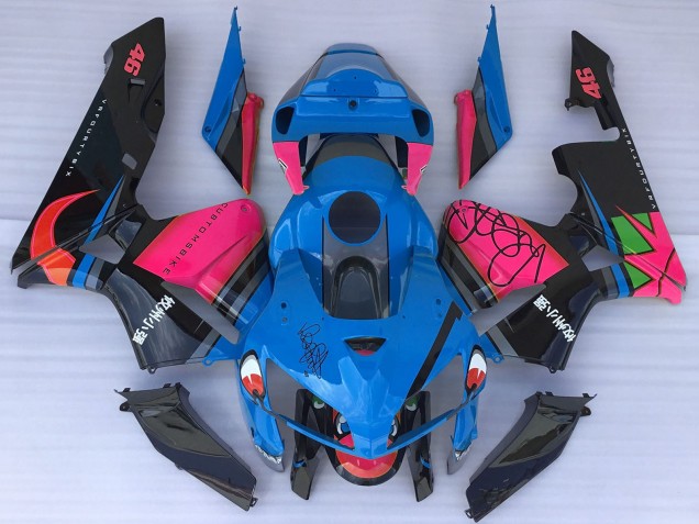 2005-2006 Honda CBR600RR Motorcycle Fairings - Blue Shark Pink UK
