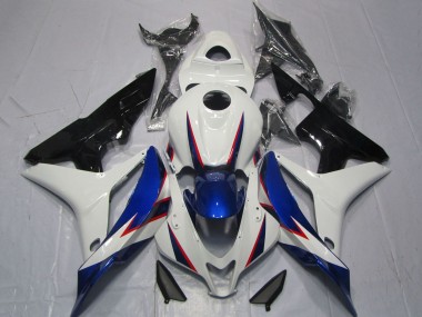 Best 2007-2008 Honda CBR600RR Motorcycle Fairings - White Blue Glossy Black OEM Style UK