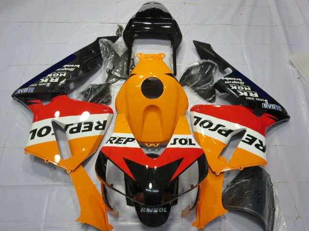 2003-2004 Honda CBR600RR Complete Motorcycle Fairing Kits - Orange White Red Glossy Black Repsol UK