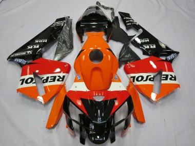 Best 2005-2006 Honda CBR600RR Motorcycle Fairing - Orange White Red Glossy Black Repsol UK