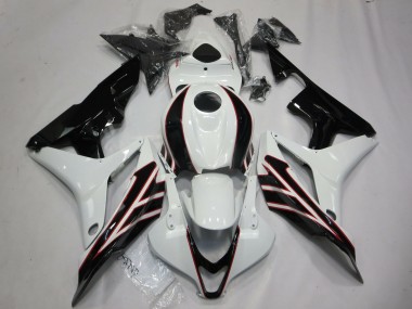 Best 2007-2008 Honda CBR600RR Motorcycle Fairings - White Glossy Black OEM Style UK