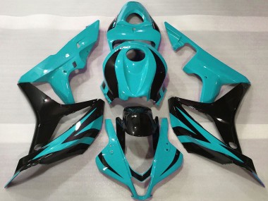 Best 2007-2008 Honda CBR600RR Motorcycle Fairings - Cyan Blue Glossy Black OEM Style UK