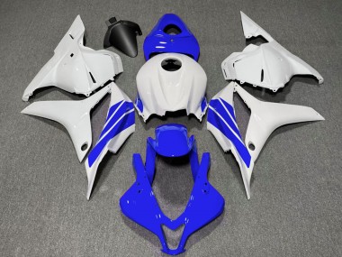 Best 2009-2012 Honda CBR600RR Motorcycle Fairings - White Blue Stripe UK