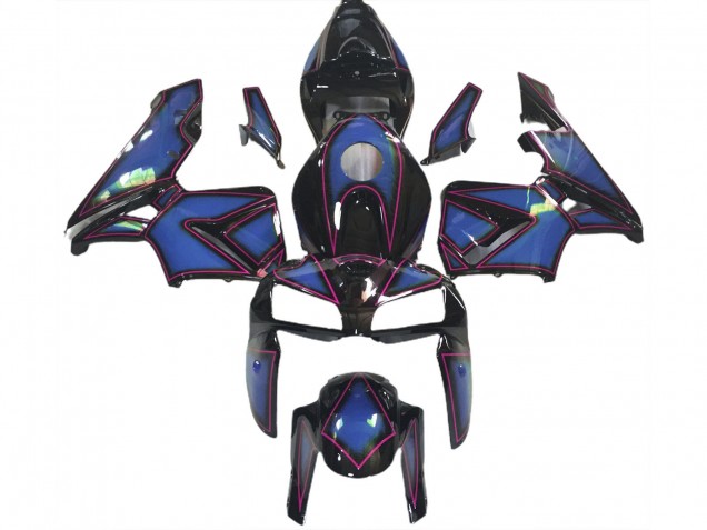 2005-2006 Honda CBR600RR Motorcycle Fairings - Deep Blue Pink Outline UK