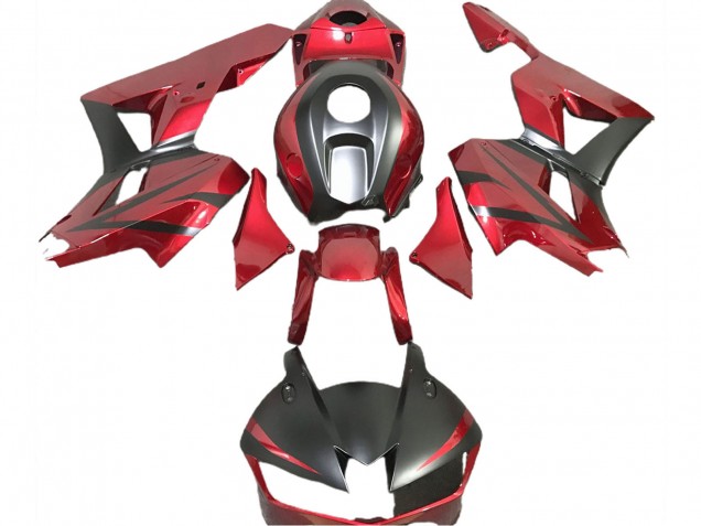 2013-2023 Honda CBR600RR Motorcycle Fairings - Deep Red Matte Black UK