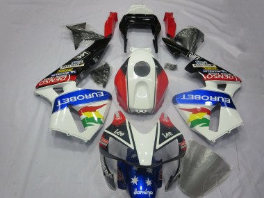 Best 2003-2004 Honda CBR600RR Motorcycle Fairing Kits - White Red Blue Glossy Black EuroBet UK