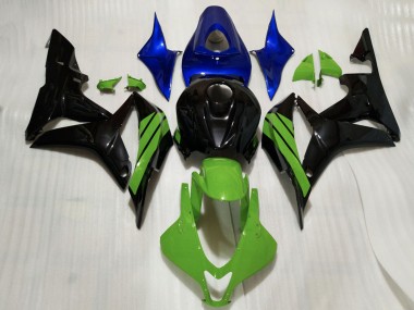 Best 2007-2008 Honda CBR600RR Motorcycle Fairings - Blue Green Glossy Black UK