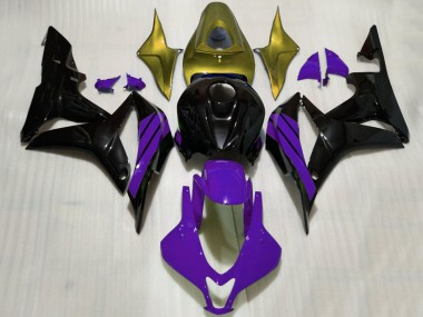Best 2007-2008 Honda CBR600RR Motorcycle Fairings - Gold Purple Glossy Black UK