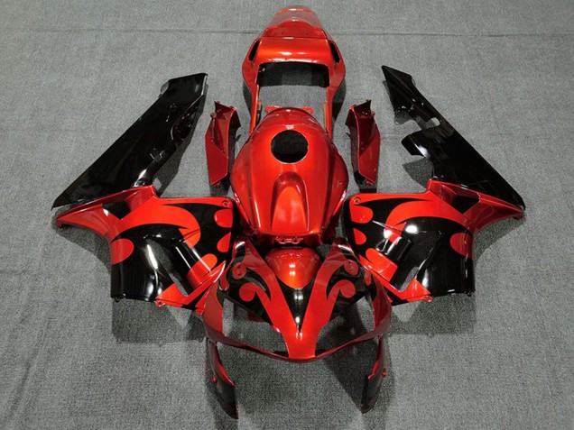 2003-2004 Honda CBR600RR Motorcycle Fairing - Red Glossy Black UK