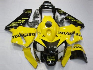 Best 2003-2004 Honda CBR600RR Motorcycle Fairings - Yellow Glossy Black Repsol UK