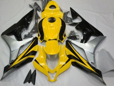 Best 2007-2008 Honda CBR600RR Motorcycle Fairings - Silver Yellow Glossy Black UK