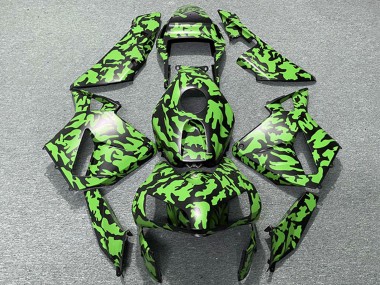 Best 2003-2004 Honda CBR600RR Motorcycle Fairings - Green Black Camouflage UK