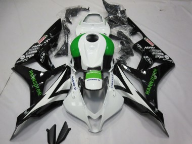 Best 2007-2008 Honda CBR600RR Motorcycle Fairings - White Green Glossy Black Hannspree UK