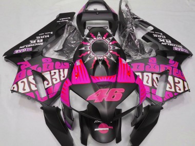 Best 2003-2004 Honda CBR600RR Motorcycle Fairings - Hot Pink Glossy Black Rossi Repsol UK