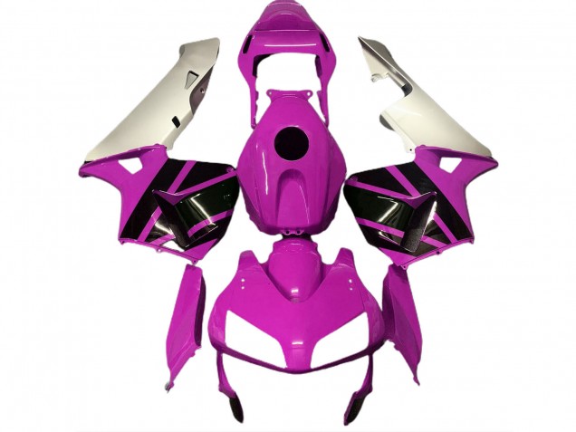 2003-2004 Honda CBR600RR Motorcycle Fairings - Silver Hot Pink Glossy Black UK
