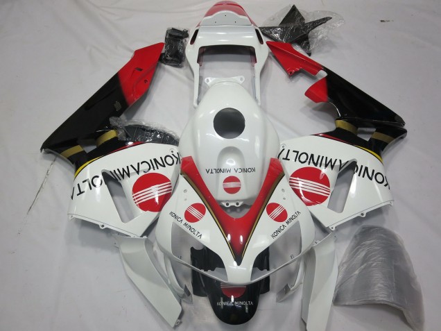 2003-2004 Honda CBR600RR Motorcycle Fairings - White Red Glossy Black Konica Minolta UK