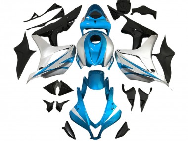 Best 2007-2008 Honda CBR600RR Motorcycle Fairings - Silver Light Blue Glossy Black OEM Style UK