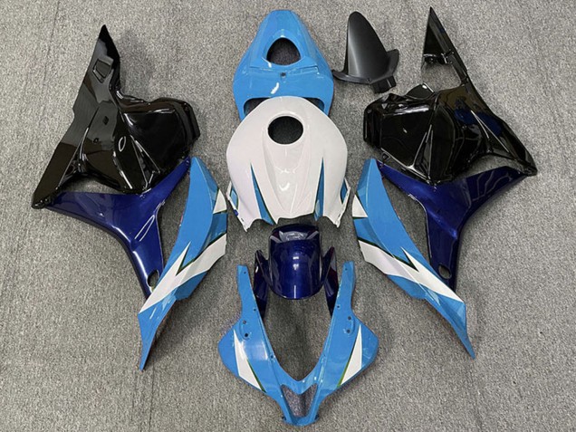 2009-2012 Honda CBR600RR Motorcycle Fairing - White Blue Glossy Black UK