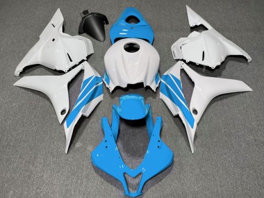 Best 2009-2012 Honda CBR600RR Motorcycle Fairings - White Light Blue Stripe UK