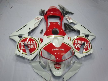Best 2003-2004 Honda CBR600RR Motorcycle Fairings - White Red Lucky Strike UK