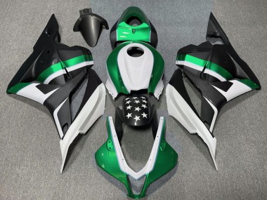 Best 2009-2012 Honda CBR600RR Motorcycle Fairings - White Green Matte Black Star UK
