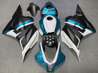 Best 2009-2012 Honda CBR600RR Motorcycle Fairings - White Blue Matte Black Star UK