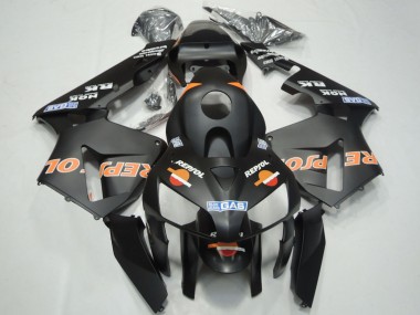 Best 2003-2004 Honda CBR600RR Motorcycle Fairings - Matte Black Orange Repsol UK