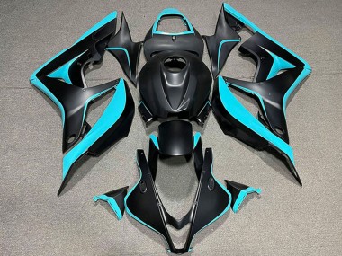 Best 2007-2008 Honda CBR600RR Motorcycle Fairing - Cyan Blue Matte Black UK