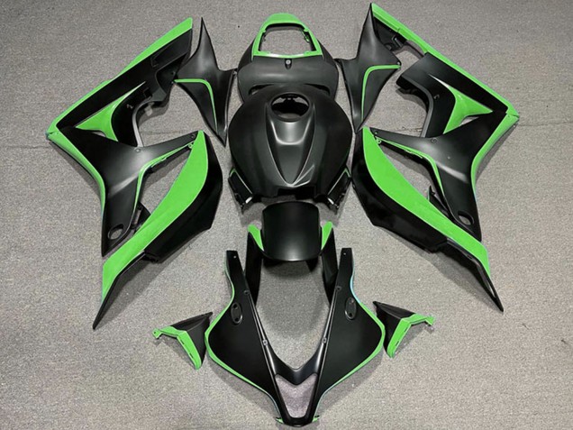 2007-2008 Honda CBR600RR Motorcycle Fairing - Green Matte Black UK