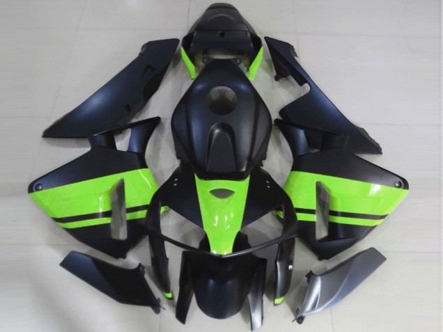 2005-2006 Honda CBR600RR Motorcycle Fairings - Matte Black Light Green UK