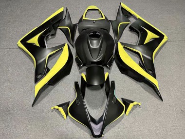 Best 2007-2008 Honda CBR600RR Motorcycle Fairings - Yellow Matte Black UK