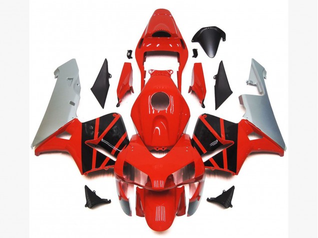 2003-2004 Honda CBR600RR Motorcycle Fairings - Silver Red Glossy Black OEM Style UK