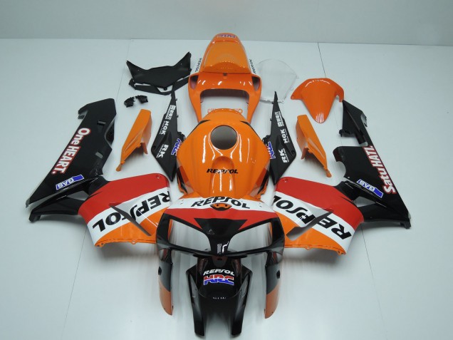 2005-2006 Honda CBR600RR Motorcycle Fairings - Orange Red White Black One Heart Repsol UK