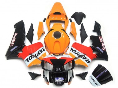 Best 2003-2004 Honda CBR600RR Motorcycle Fairings - Orange White Red Glossy Black One Heart Repsol UK