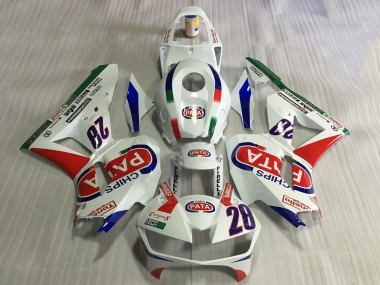 Best 2013-2023 Honda CBR600RR Motorcycle Fairings - White Red Blue Pata 28 UK