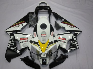 Best 2003-2004 Honda CBR600RR Motorcycle Fairings - White Yellow Glossy Black Playboy Style UK