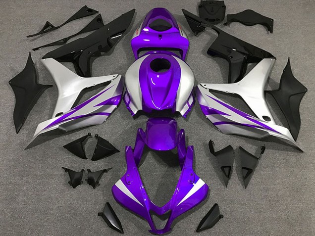 2007-2008 Honda CBR600RR Motorcycle Fairings - Silver Purple Glossy Black OEM Style UK